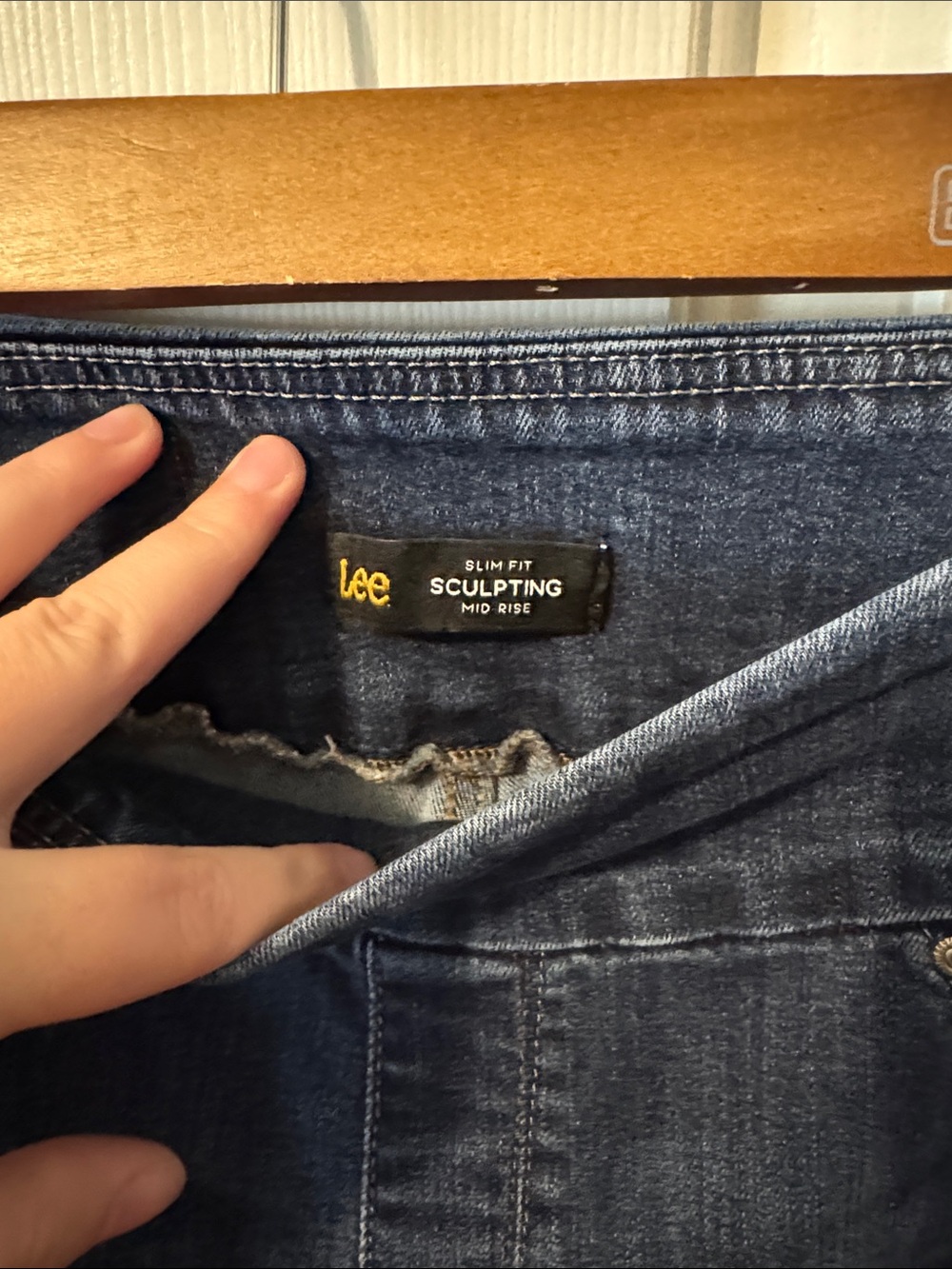 Lee Dark Blue Cropped Pull-On Jeans - Picture 2 of 3